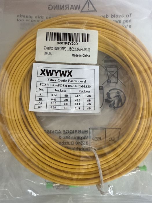 Cablu Patch Fibra Optica 10m XWYWX SM SX/DX LSZH 3.0mm / SC ST LC FC