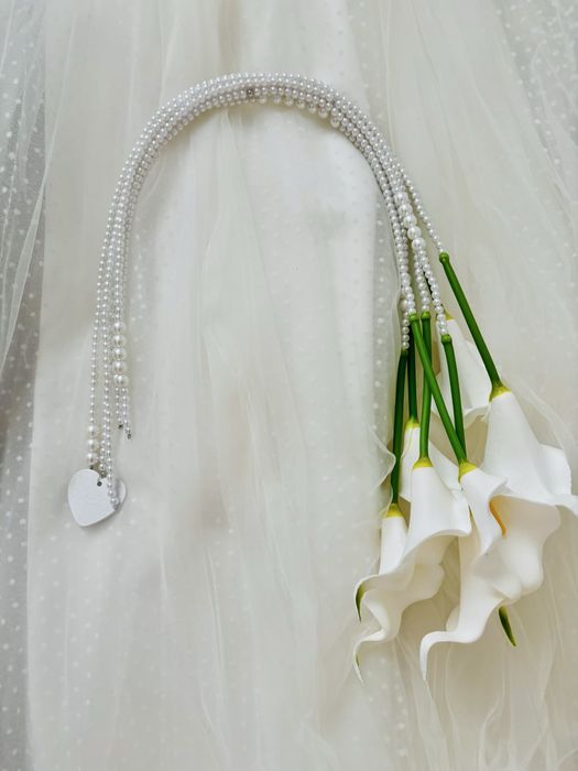 Buchet mireasa  Handmade din Flori Calla si Perle