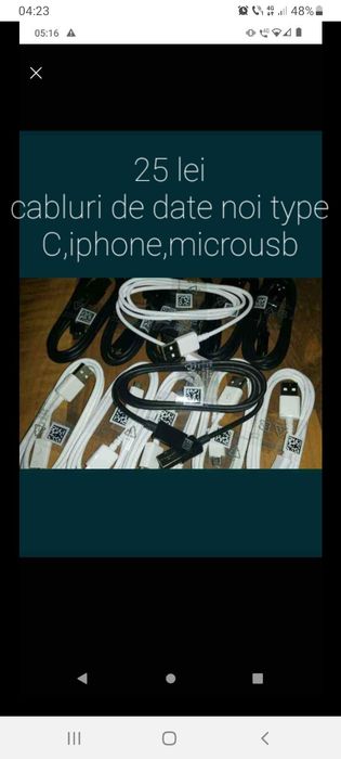 Cabluri de date noi iPhone type C,microusb,type C