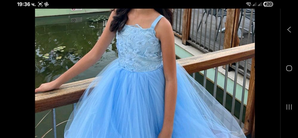 Официална дълга детска рокля - шита по поръчка