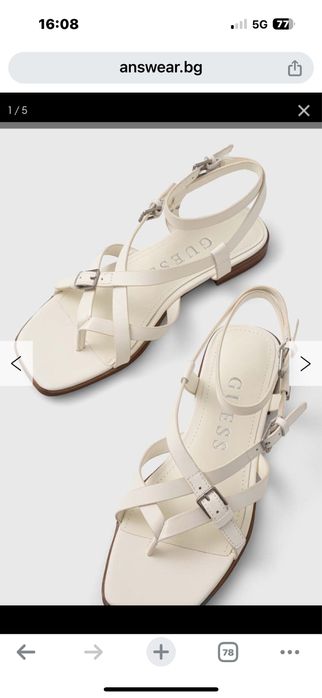 Кожени сандали Guess Tamper