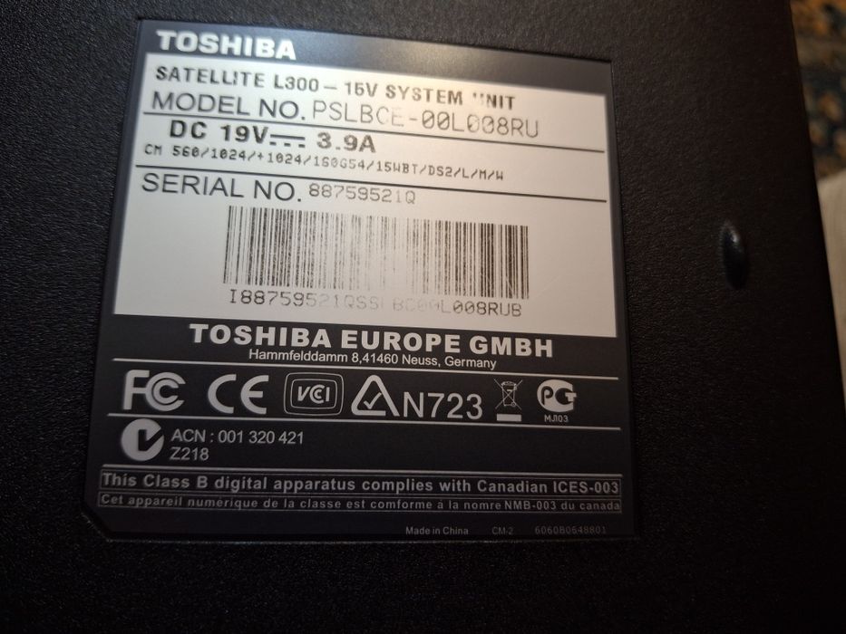 Продам ноутбук ТОШИБА