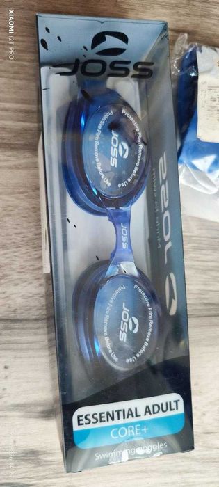 Комплект новые синие очки для плавания и шапка для плавания speedo