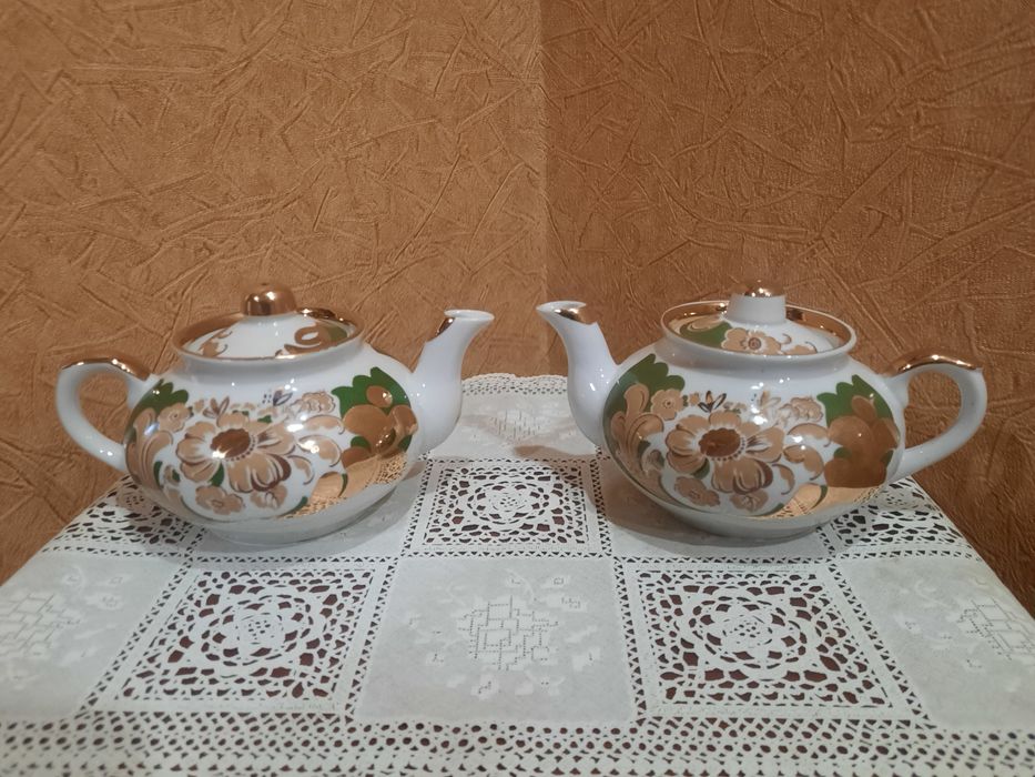 Абсолютно новые чайники, Вербилки. Фарфор, ручная роспись, золочение в