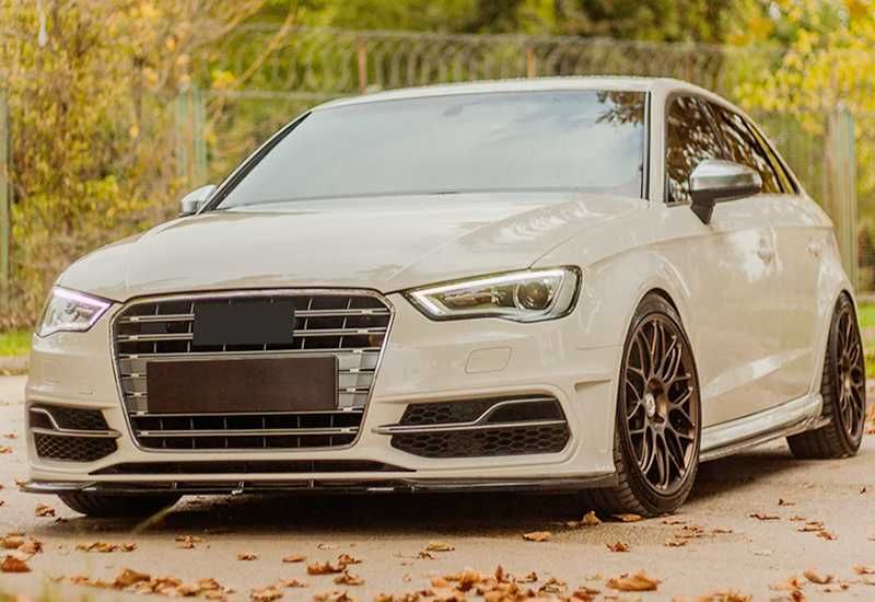 Преден лип спойлер за ауди а3 с3 8в / audi a3 s3 8v lip spoiler / добавка за предна броня / нож