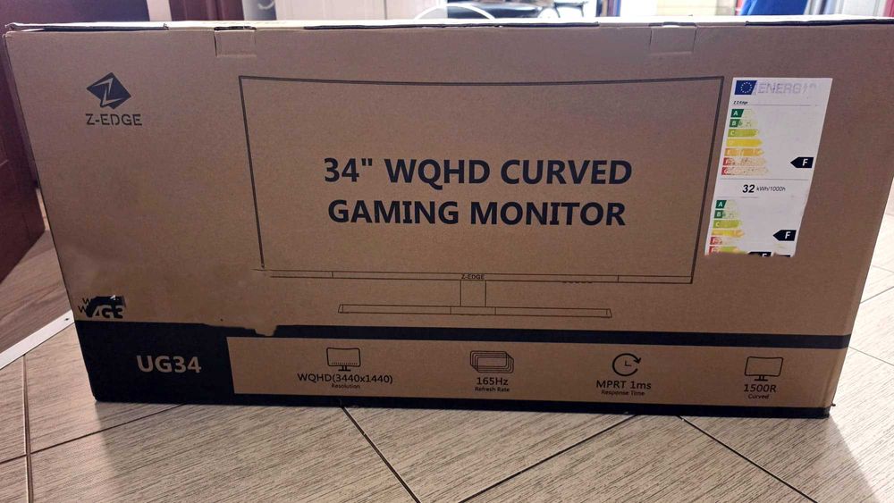 Monitor De Gaming Curbat 34 inchi 165Hz 3440 X 1440 Curbat Z-EDGE 34. NOU !!