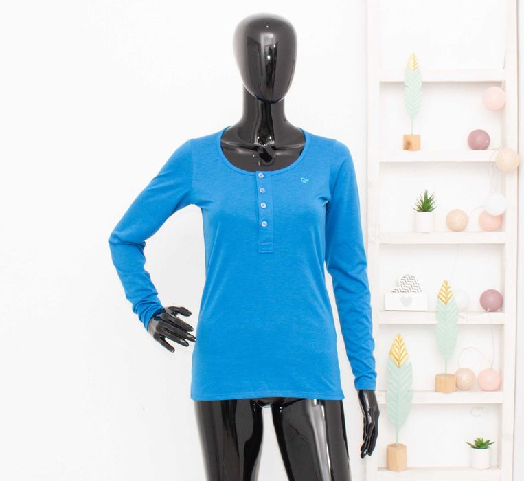 Norrona дамска блуза дълъг ръкав 12% вълна термо бельо синя XS