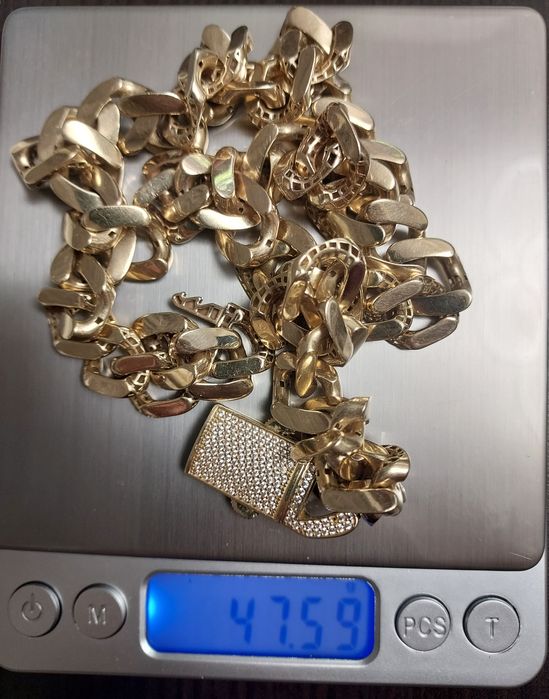 Lant + Bratară Cuban 14k Italia