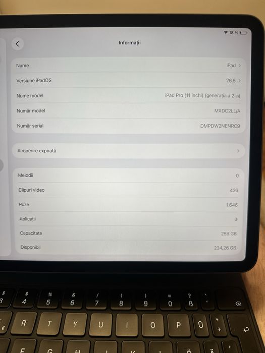 Ipad pro (11 inchi)(generatia a 2-a)+apple magic keyboard