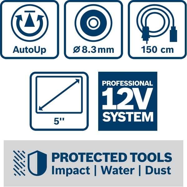 BOSCH GIC 12V-5-27 C camera inspectie  set full!