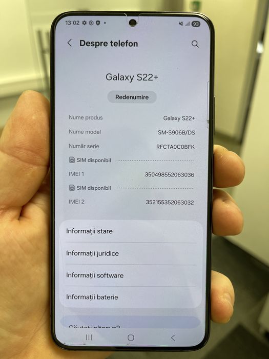 Samsung Galaxy S22+ 5G Dual SIM – Stare foarte bună.