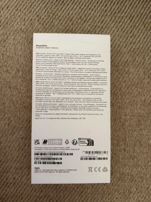 Iphone 15 pro, 128gb, White Titanium