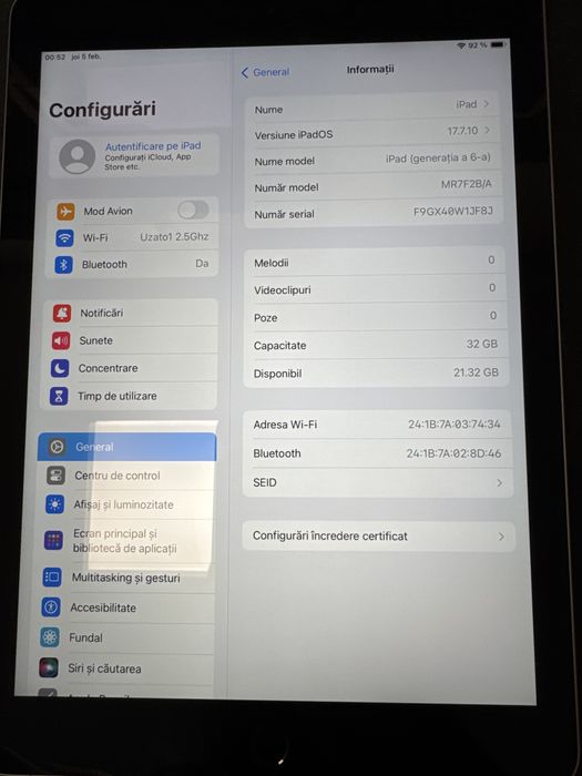 Apple iPad 6 Gen 9.7" 2018 WiFi 32GB ID-XXL6827