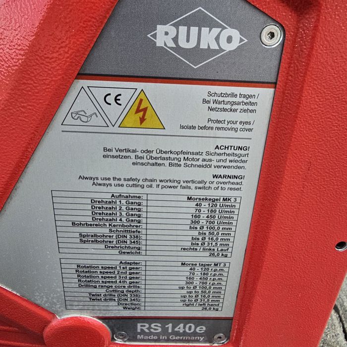 Masina de gaurit cu talpa magnetica Ruko RS 140 E K Nou 2025