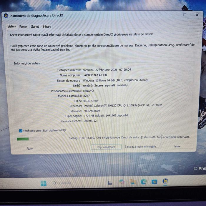 Laptop LENOVO IdeaPad 1 15IGL7, Intel Celeron N4120 15.6" HD 4GB 128GB