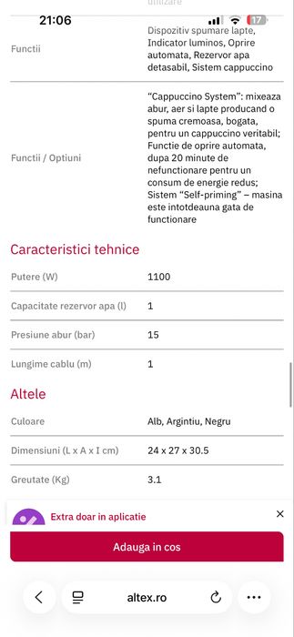 Espressor manual DE LONGHI EC221.W