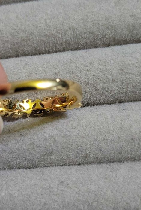 Inel suedez din argint, placat cu aur de 18K, Safira