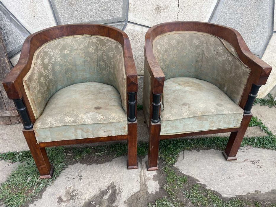 canapea cu fotolii mahon vechi