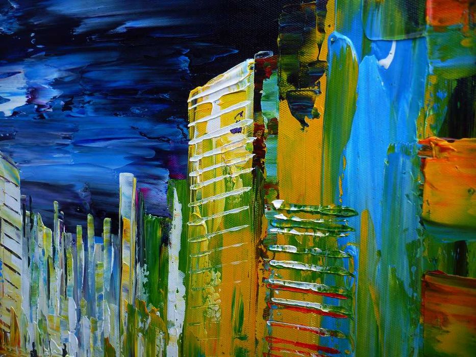 картина маслени бои - Град