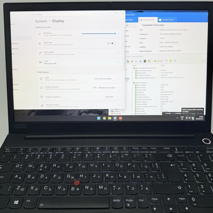 Lenovo ThinkPad E15/IPS/i5-10210U/8GB/256GB NVMe/Подсветка