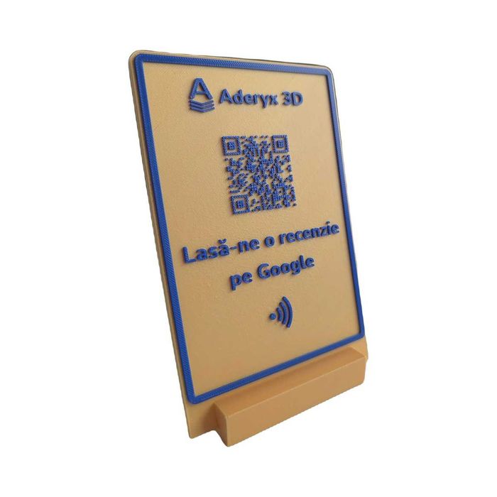 Stand recenzii Google cod QR si NFC, printat 3D, de la 79 lei