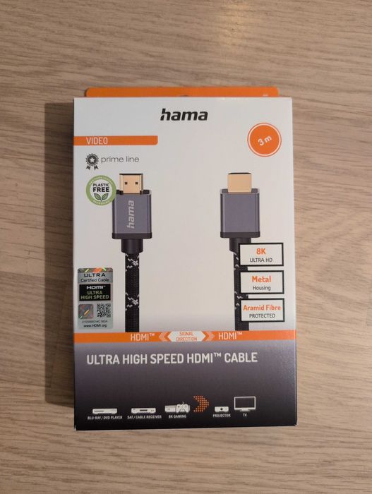Cablu HDMI 2.1 Ultra High Speed Hama Prime Line 8K, 3m – Sigilat
