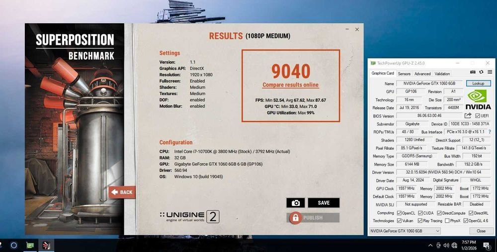 Placa video GIGABYTE GeForce GTX 1060 Windforce OC 6GB GDDR5 192-bit