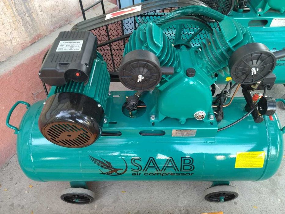 Воздушный компрессор SAAB шумный 100 л