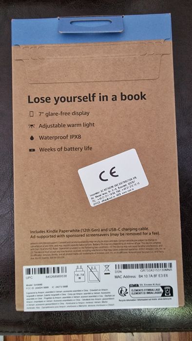 E-book reader  Amazon kindle 16 Gb, 7 "