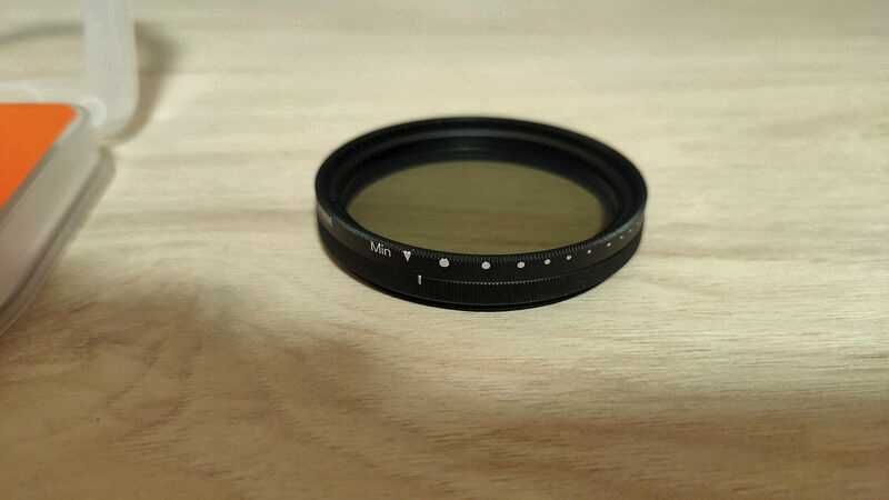 Променлив ND филтър за фотографски обективи с резба 49 милиметра. VND