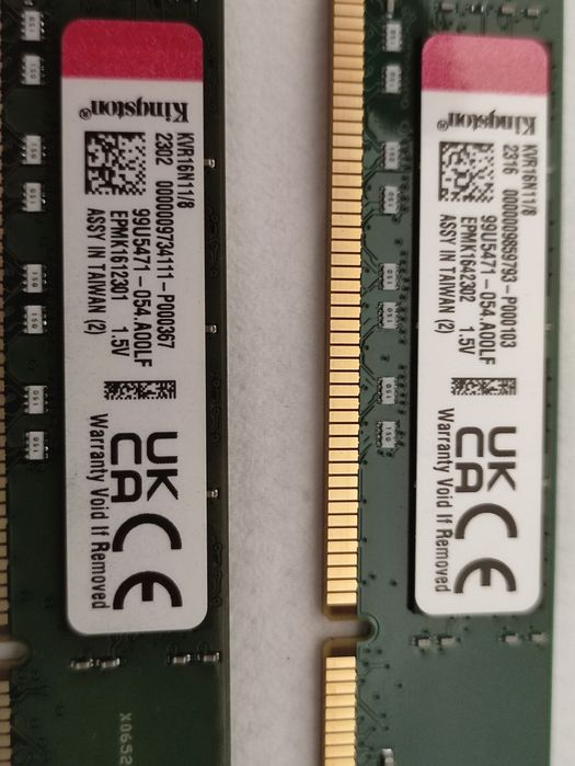 Kingston RAM 8GB, DDR3, 1600MHz 2 buc