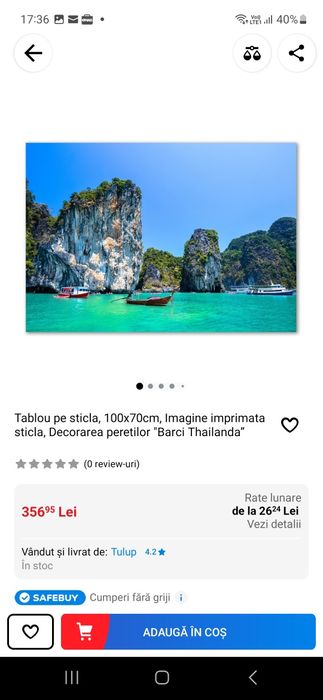 Tablou din sticla Thailanda regiunea Krabi 100/70 cm