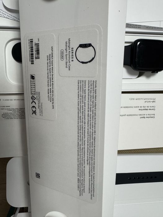 Ceas apple watch seria 8 midnight aluminum 45 mm