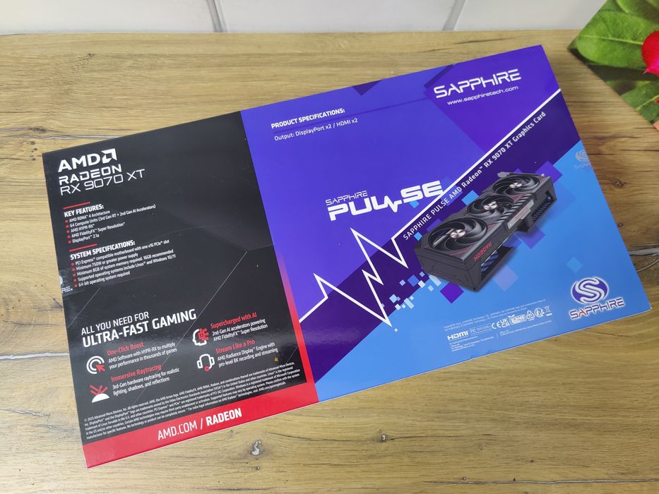 Sapphire pulse 9070xt 16gb radeon placa gaming video