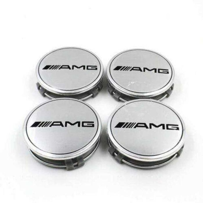 капачки за джанти Мерцедес АМГ AMG 75mm Mercedes метални сиви 4 броя