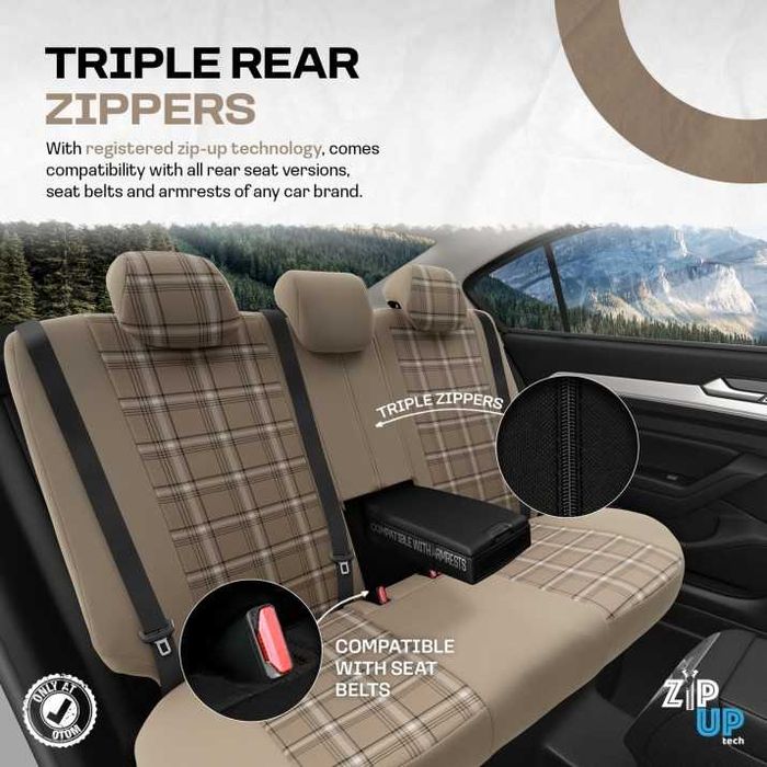 К-т Луксозна Тапицерия Automat-OTOM, Бежова с бежов шев, TORO Design