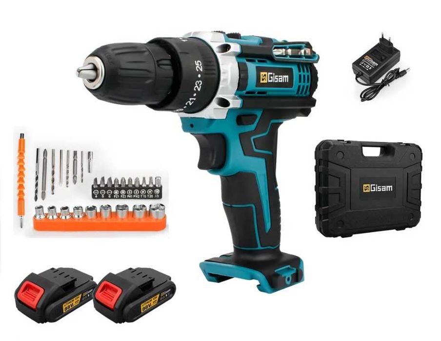 Електрическа бормашина / винтоверт GISAM с 2 батерии