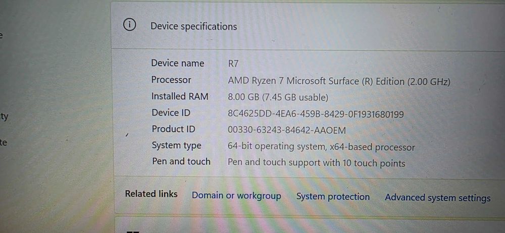 Microsoft Surface Laptop 4 - 15" / Ryzen7 / 8GB RAM / 512GB SSD Silver