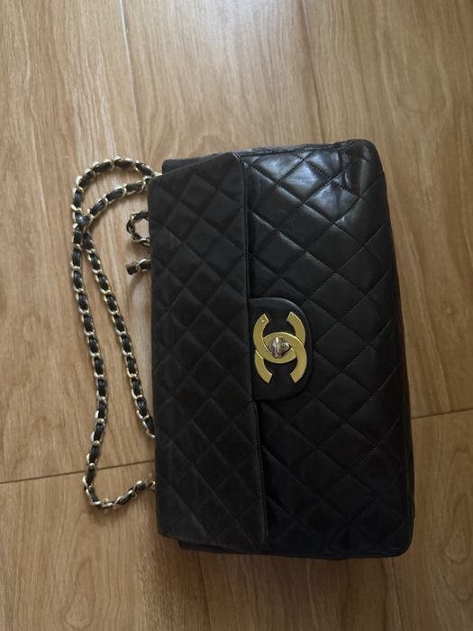 Оригинална чанта Chanel Jumbo CC Maxi XL Logo 24K Gold-Plated Bag