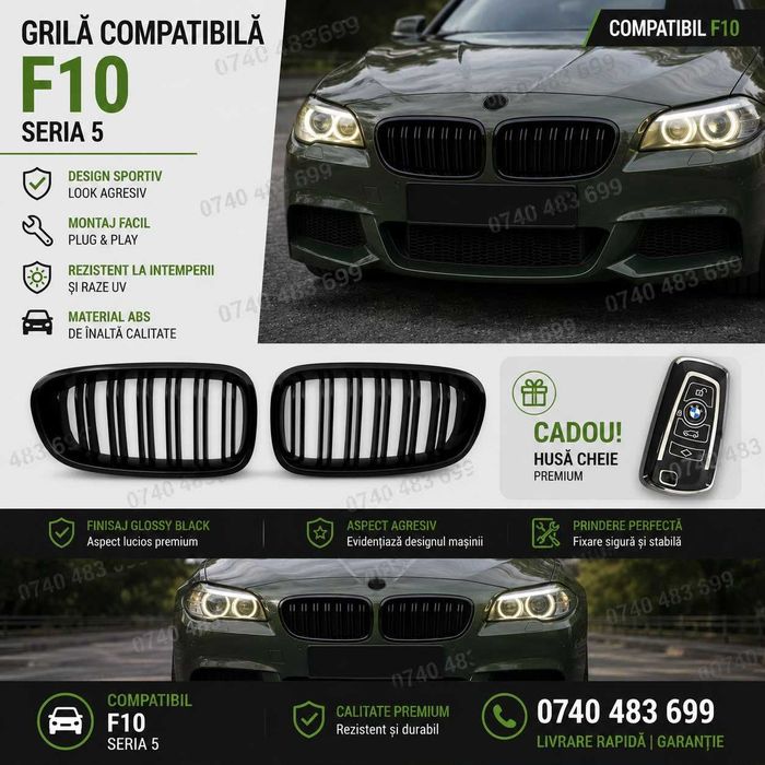 Prelungire Lip Bara Fata BMW F30 Bara Normala si F10 G30 G20 F11 F31 F36 F25 | Eleron | Capace oglinzi | Grila dubla Splitter