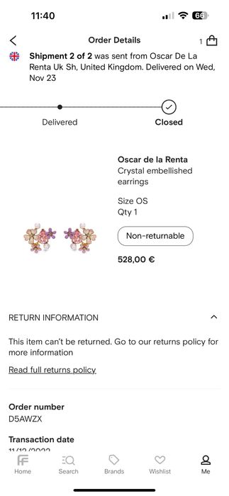 Оригинални обеци Oscar de la Renta