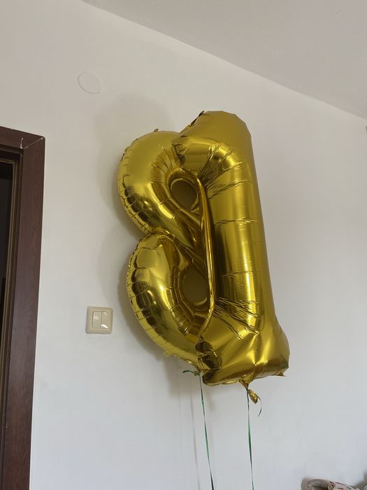 18 лет шарик золотистый