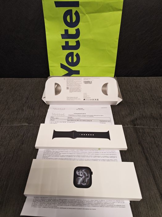 ЗАПЕЧАТАН 46mm Apple watch 11 Yettel Гаранция 2027 г. Jet Black