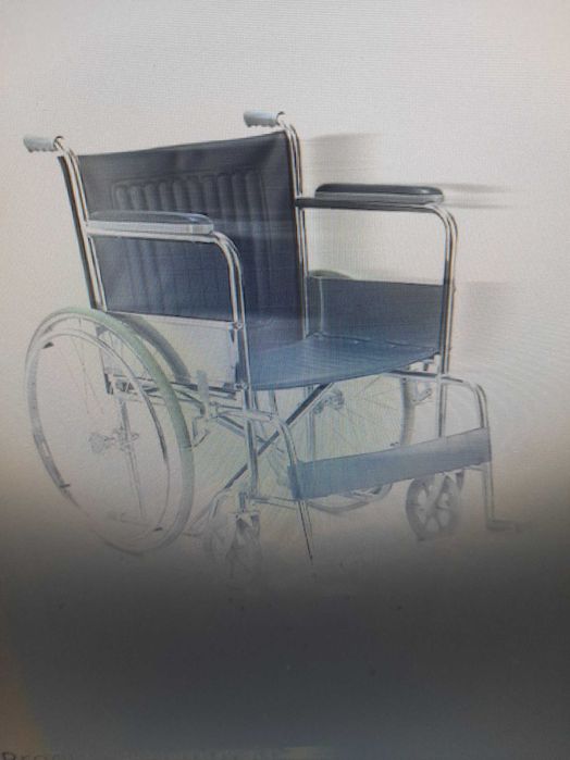 Scaun cu rotile din otel, nou, pliabil