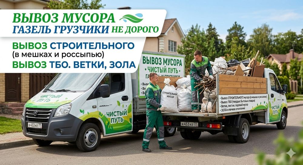 Вывоз мусора Газель Грузчики .