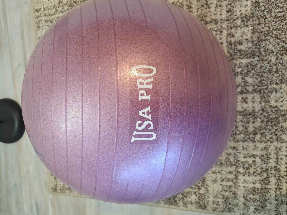 Minge Fitness / Pilates USA PRO – Roz Metalizat, 65cm
