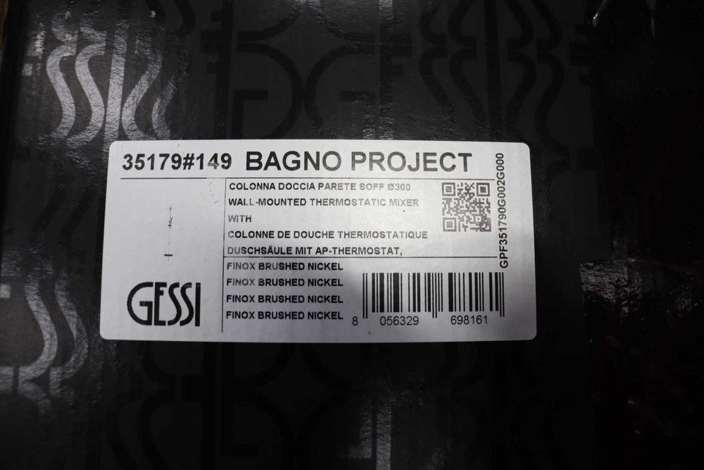 Термостатичен душ комплект GESSI Bagno Project Ø30 Finox 35179#149