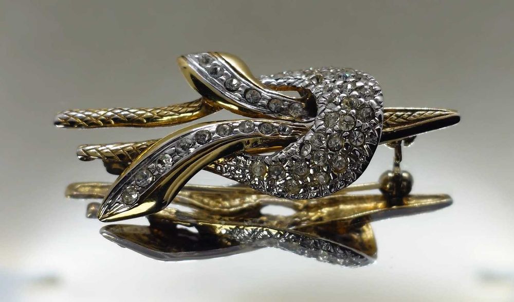 Broșă Sculpturală din Argint 835 Aurit