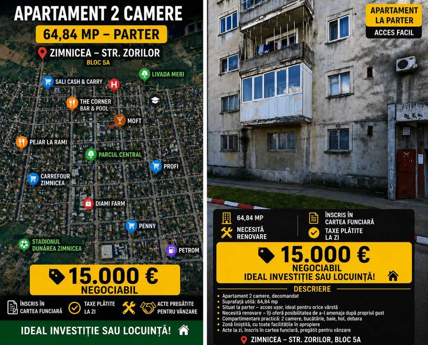 Vând apartament în Zimnicea