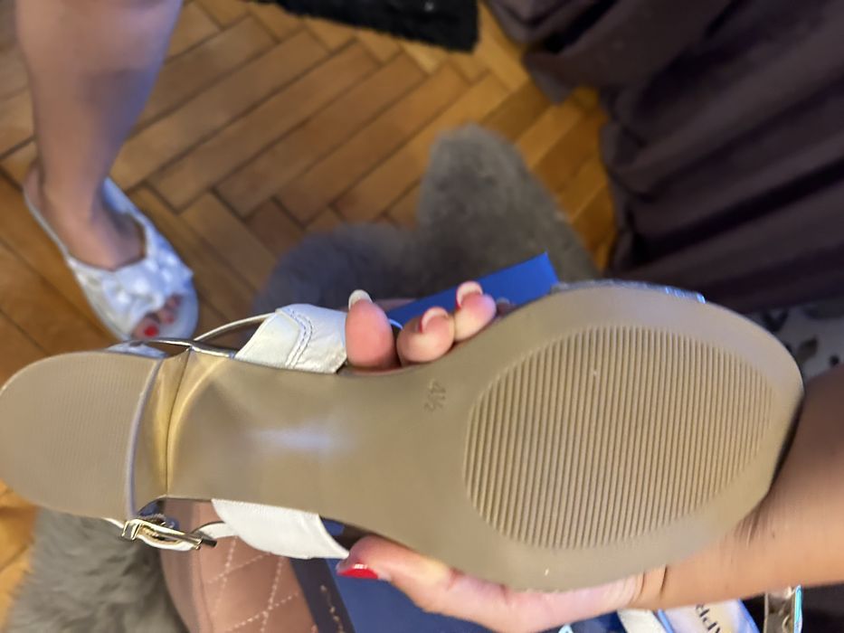 Sandale piele naturala bej auriu 37 1/2